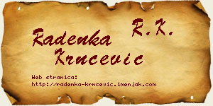 Radenka Krnčević vizit kartica